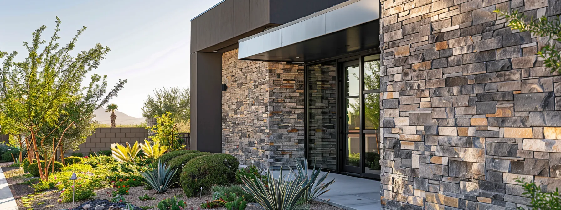 a modern residential building showcases premium stucco and stone siding with impeccable craftsmanship and clean lines, accentuated by subtle landscaping, radiating an aura of durability and expert quality essential for lasting home improvements. a modern residential building showcases premium stucco and stone siding with impeccable craftsmanship and clean lines, accentuated by subtle landscaping, radiating an aura of durability and expert quality essential for lasting home improvements.